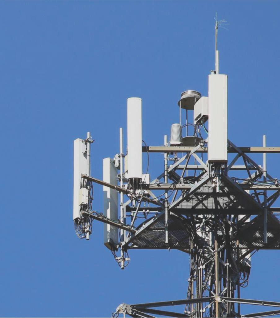 Showing part of a satellite installation